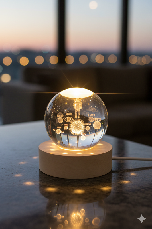 3D Crystal LED Globe Lamp
