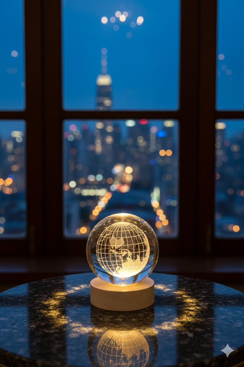 3D Crystal LED Globe Lamp