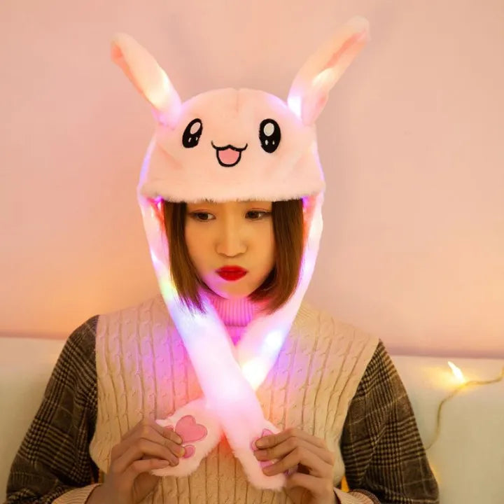 Ear Muff with LED Light Cute Bunny Hat