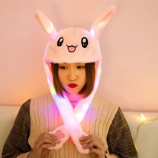 Ear Muff with LED Light Cute Bunny Hat